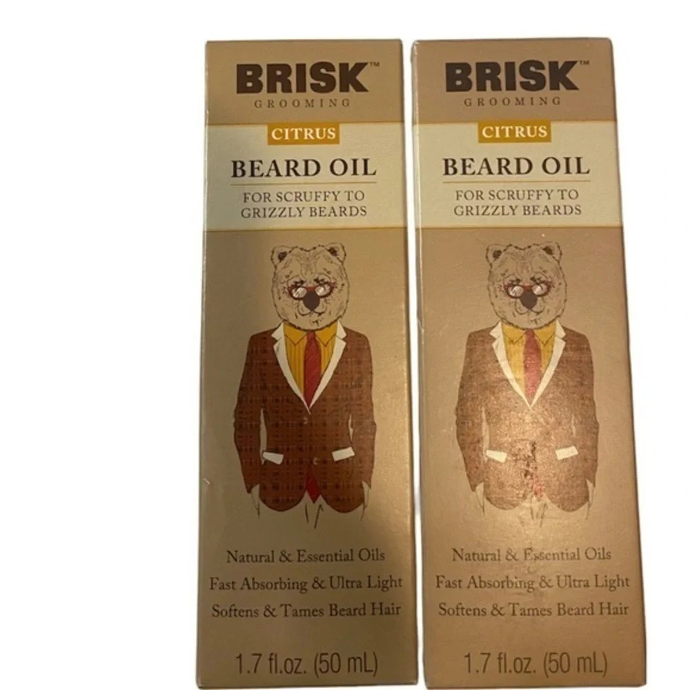 ( 2 PACKS ) BRISK BEARD OIL, Citrus 1.7 oz / 50 mL